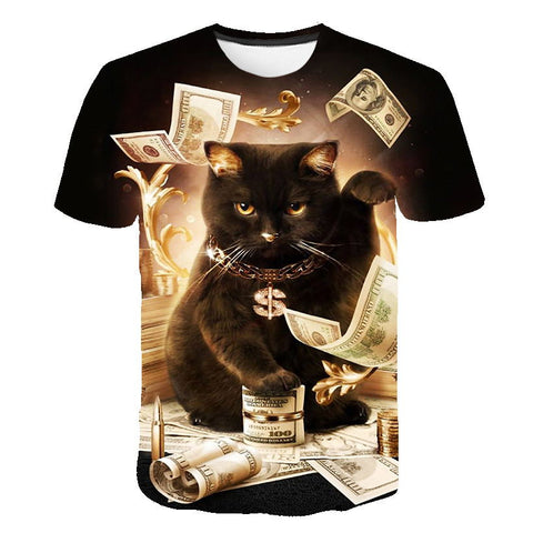 3d Printing Dollars Funny Cat T-Shirts