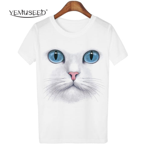 3D Tops Harajuku Cat T shirt Women