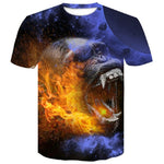 Wolf/tiger  3d Print T-shirt