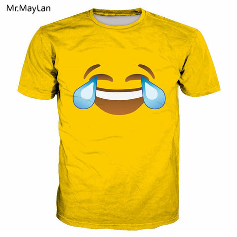 Funny 3D Print Laugh and Cry Tears T-shirt