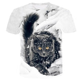 3D Cute Cat T-shirt Women