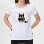 Arrested Raccoon Printed Women T Shirt