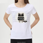 Arrested Raccoon Printed Women T Shirt
