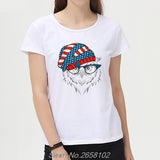 Flag Cap Raccoon/Owl/Wolf  Women T Shirt