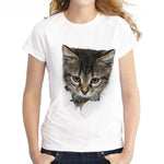 Women 3D Cat Print T-Shirt