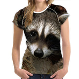 Cute Printing Raccoon Women T-shirt