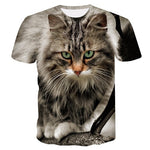 Cool 3d Cat Print T-shirts
