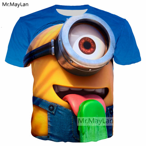 Cartoon Cute Minions Banana 3D Print T shirt