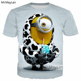 Cartoon Cute Minions Banana 3D Print T shirt