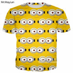 Cartoon Cute Minions Banana 3D Print T shirt