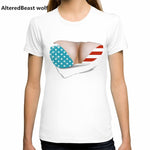 Women Casual 3D Boobs  T-shirts