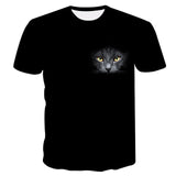 Women 3d Print Meow Black white Cat  TShirts