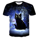 Women 3d Print Meow Black white Cat  TShirts