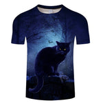 Black Cat 3D Print Women T- shirt
