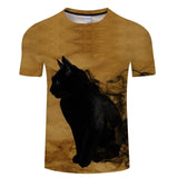 Black Cat 3D Print Women T- shirt