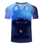 Black Cat 3D Print Women T- shirt
