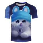 Black Cat 3D Print Women T- shirt