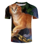 Black Cat 3D Print Women T- shirt