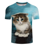 Black Cat 3D Print Women T- shirt