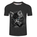 Black Cat 3D Print Women T- shirt