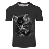 Black Cat 3D Print Women T- shirt