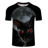Black Cat 3D Print Women T- shirt