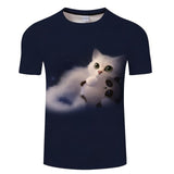 Black Cat 3D Print Women T- shirt