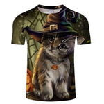 Black Cat 3D Print Women T- shirt