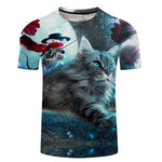 Women Funny Cat  3d T-shirt