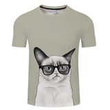 Women Funny Cat  3d T-shirt