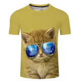 Women Funny Cat  3d T-shirt