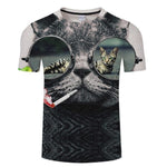 Women Funny Cat  3d T-shirt