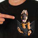 German Shepherd In Pocket T Shirt