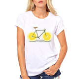 Funny Fruit bicycles print t-shirt