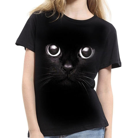 Women 3D  Cat Print Women T-shirts
