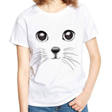 Women 3D  Cat Print Women T-shirts