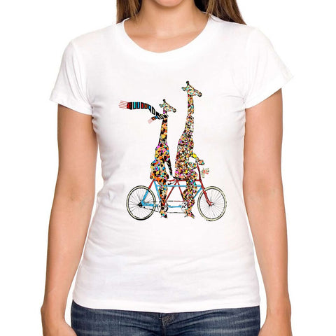 Giraffes Design Women T- shirts