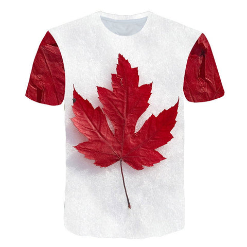 Creative Maple Leaf 3d Print  T-shirt