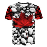 Creative Maple Leaf 3d Print  T-shirt