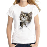 Women 3D cat Print Soft Women T-Shirt