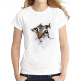 Women 3D cat Print Soft Women T-Shirt