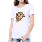 Women 3D cat Print Soft Women T-Shirt