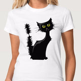 Women 3D cat Print Soft Women T-Shirt