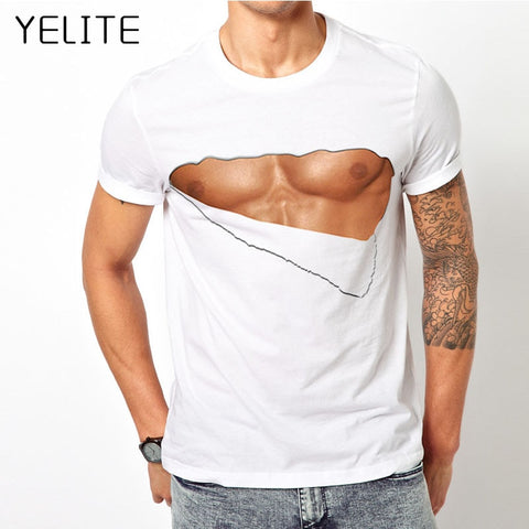 Abdominal Muscle Men Cotton T-shirts