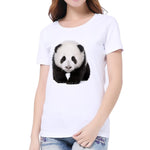 3D Cat Print White Soft Women T-Shirt