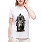 Women 3D Wolf Funny T- shirt